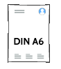 Briefpapier DIN A6, 1/0 farbig (Vorderseite: 1 Sonderfarbe HKS / Rückseite: unbedruckt)